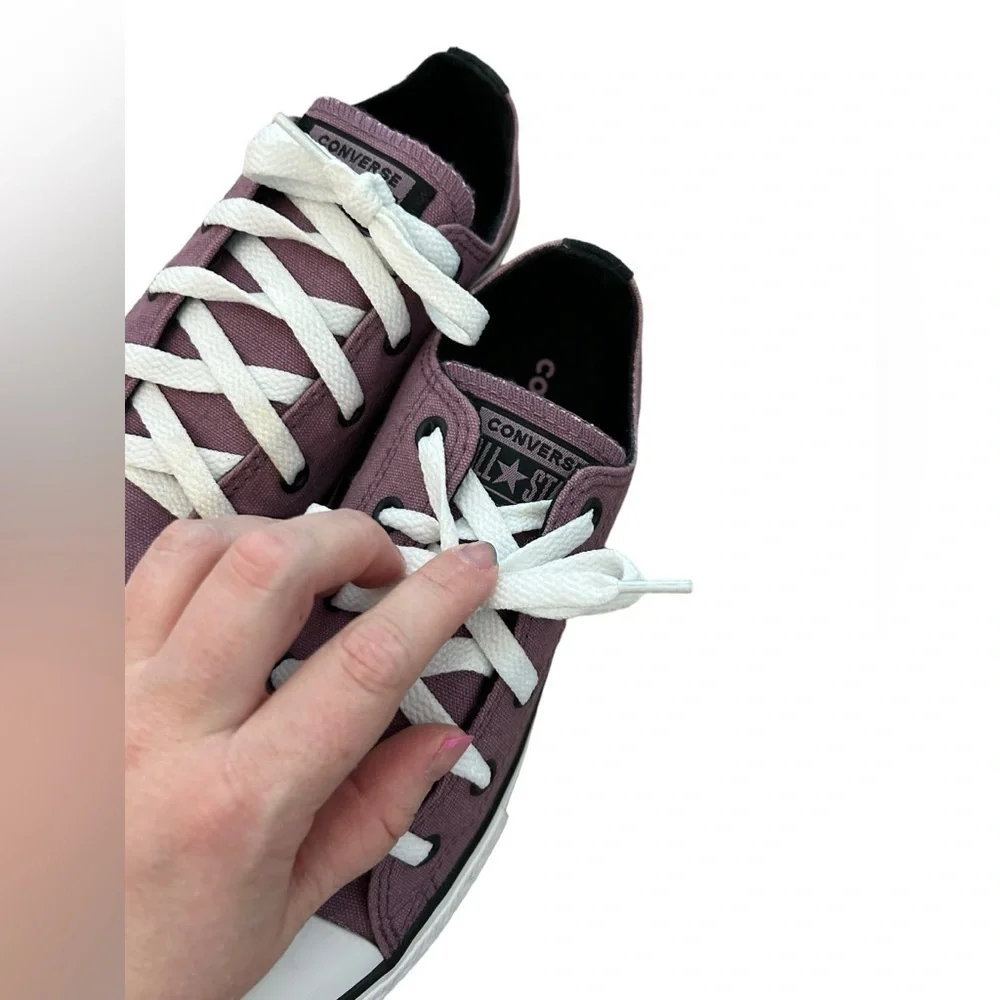 Converse All Star Low Top Sneaker Girls Purple Plum and Black Youth Size 3